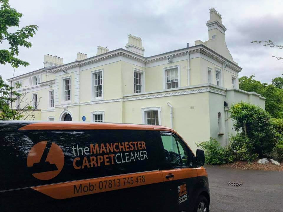 arriving to clean the carpets at chancellor hotel in manchester